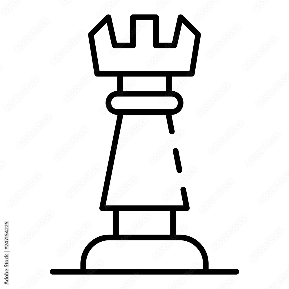 Rook Chess Sport Icon Outline Graphic by yellowhellow · Creative Fabrica