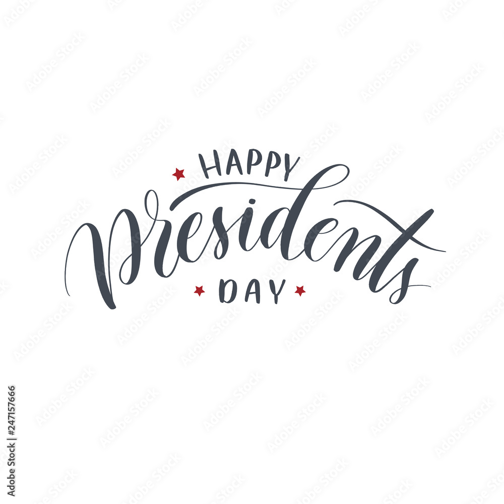 Happy presidents day  hand lettering vector. Modern calligraphy quotes.