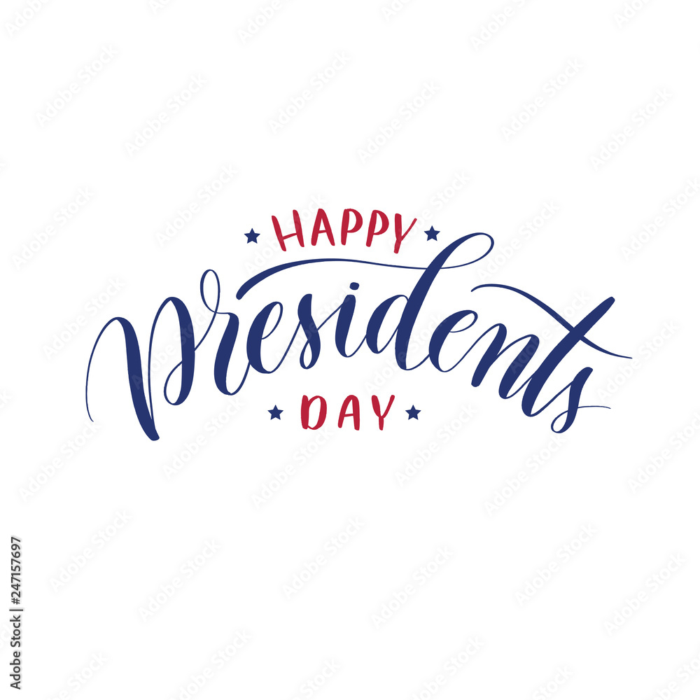 Happy presidents day hand lettering vector. Modern calligraphy quotes. Happy presidents day hand lettering vector. Modern calligraphy quotes.