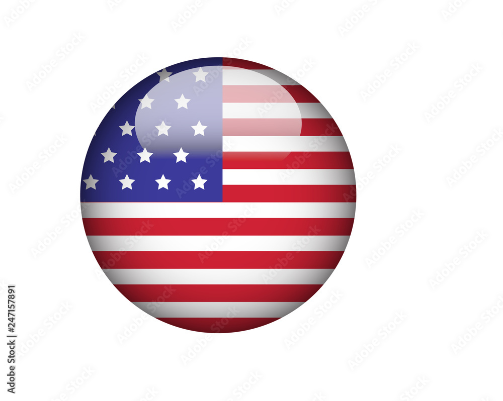 USA flag 3d icon vector illustration. USA flag 3d icon vector illustration.