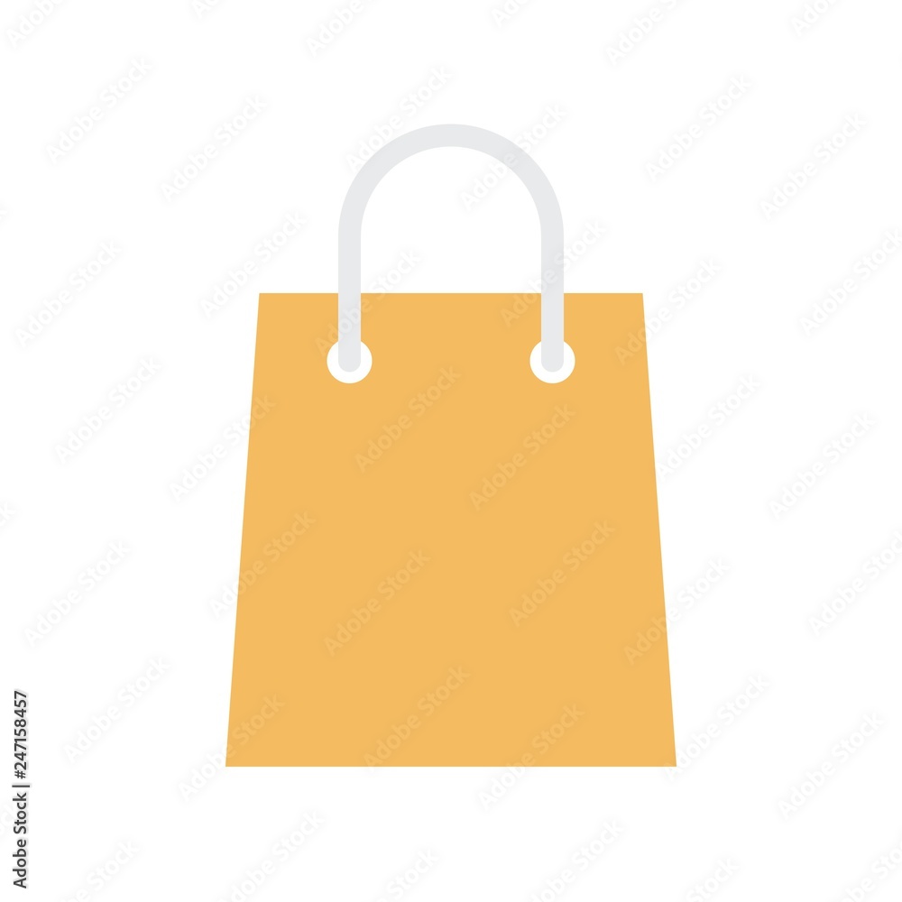 Paper bag vector illustration, flat style icon Paper bag vector illustration, flat style icon