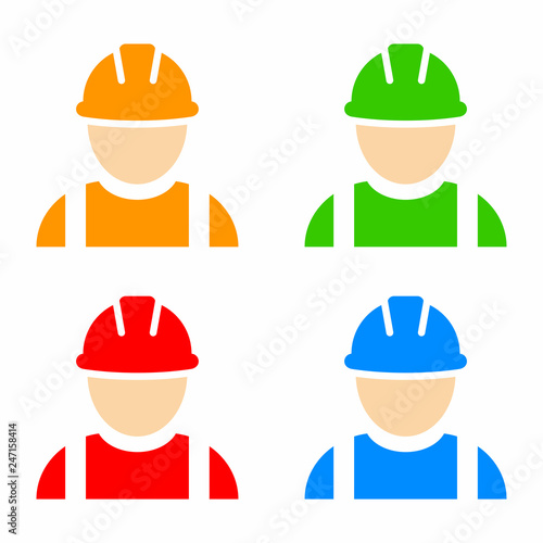 Construction worker icon set