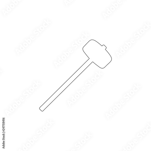 Sledge hammer. flat vector icon