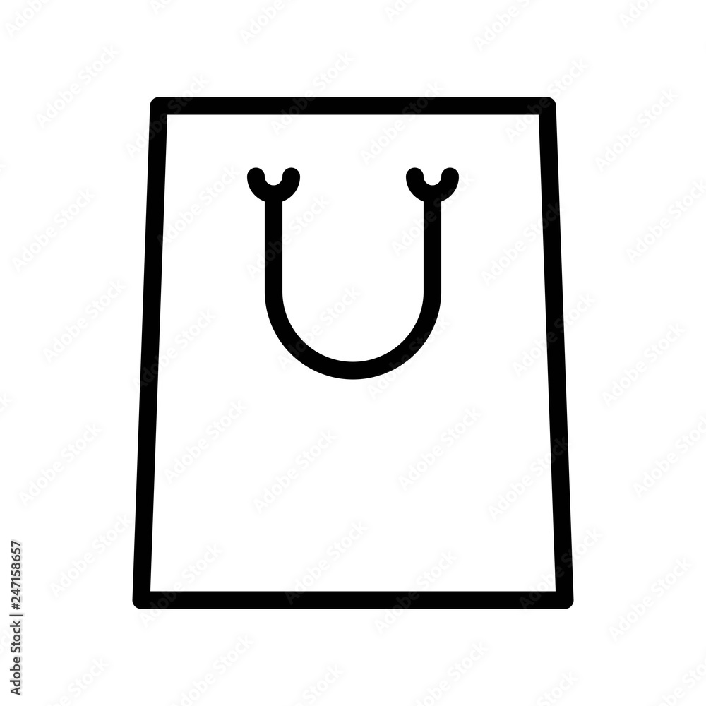 Paper bag vector illustration, line style icon Paper bag vector illustration, line style icon