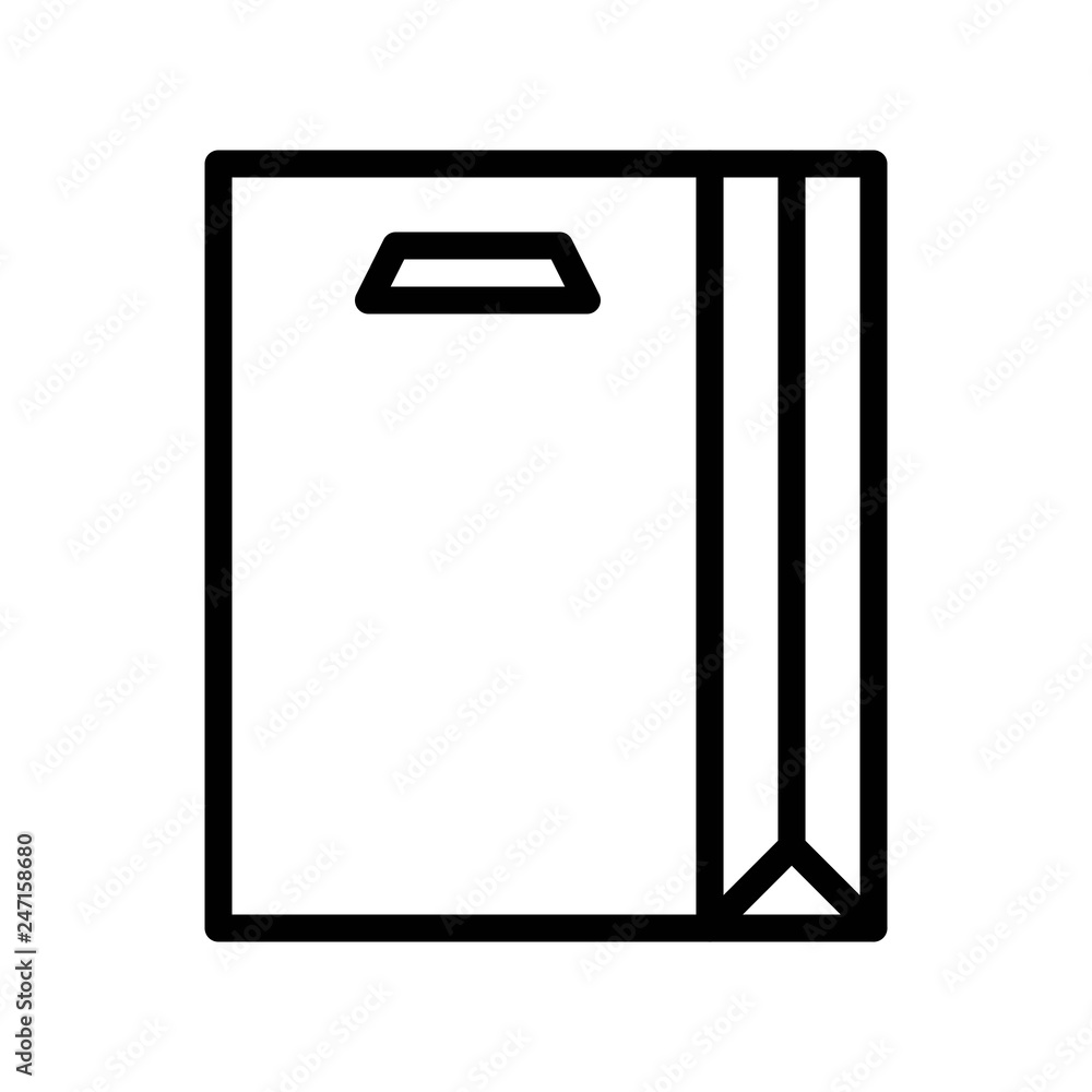 Paper bag vector illustration, line style icon Paper bag vector illustration, line style icon