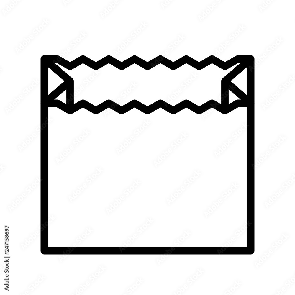 Paper bag vector illustration, line style icon Paper bag vector illustration, line style icon