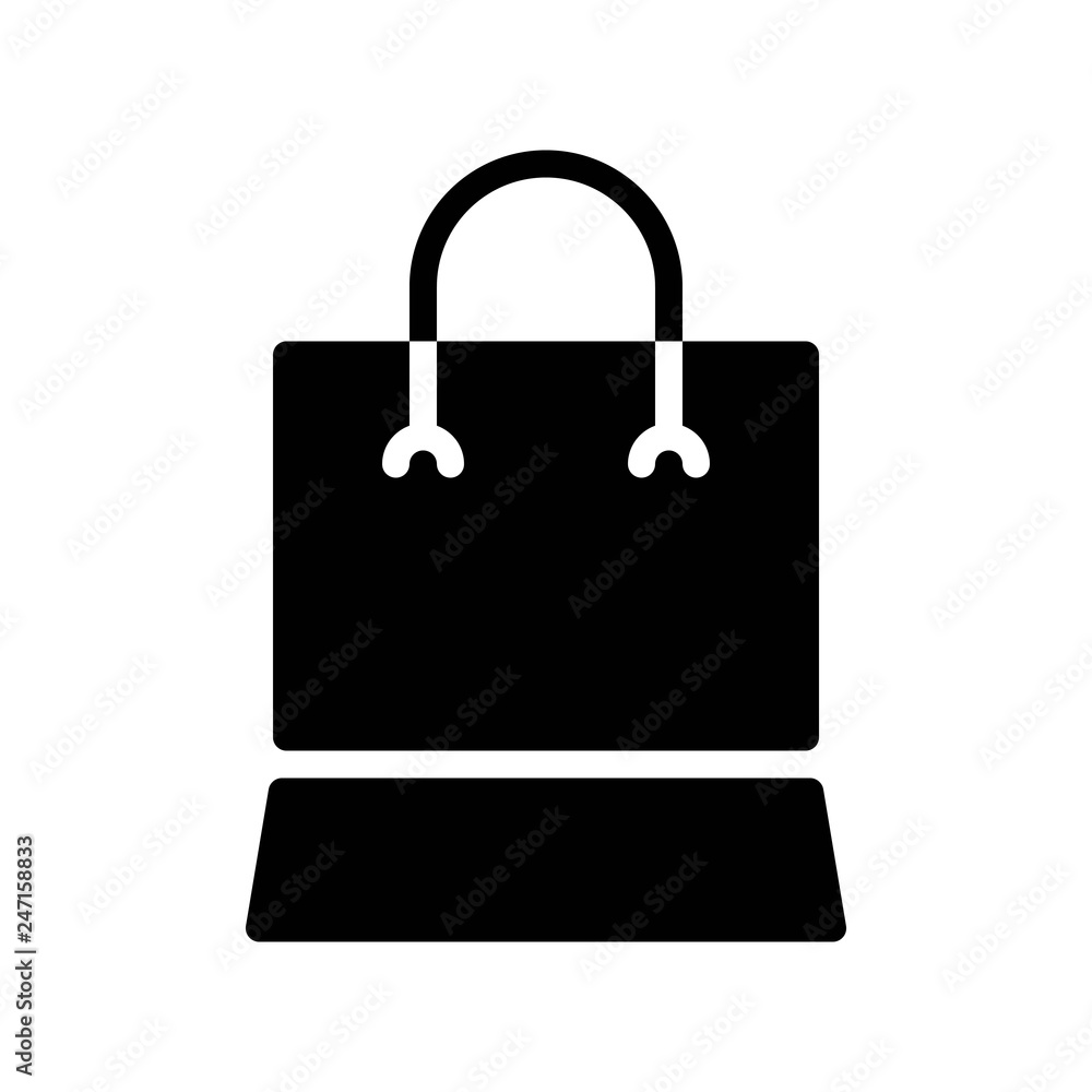 Paper bag vector illustration, solid style icon Paper bag vector illustration, solid style icon