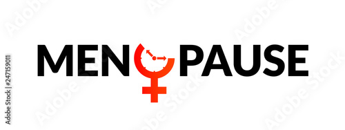 Menopause icon awareness. Woman fertility age clock menstrual period