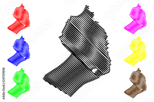 Beheira Governorate (Governorates of Egypt, Arab Republic of Egypt) map vector illustration, scribble sketch Beheira map