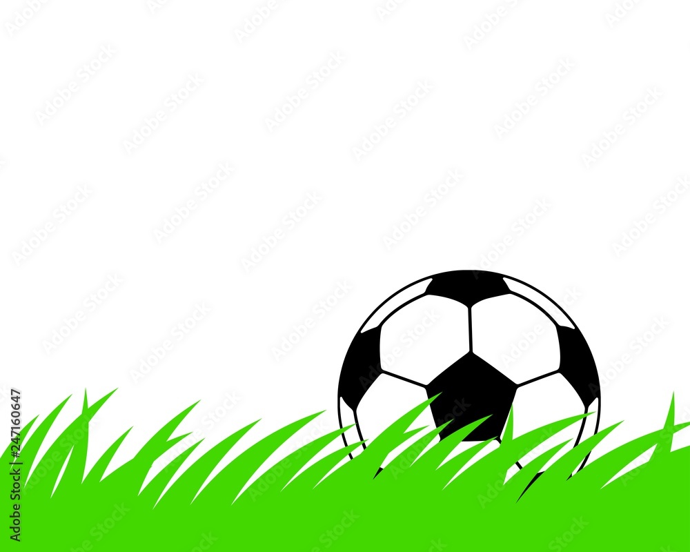 草むらに転がるサッカーボール Stock イラスト Adobe Stock