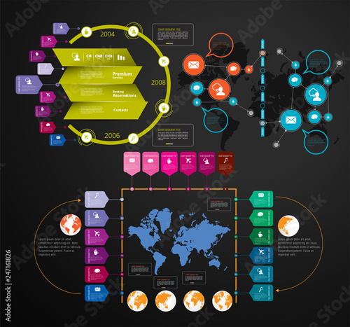 Business infographic elements data visualization vector design. photo