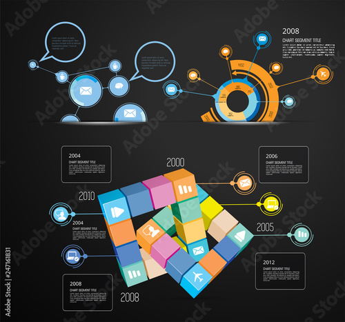 Business infographic elements data visualization vector design. photo