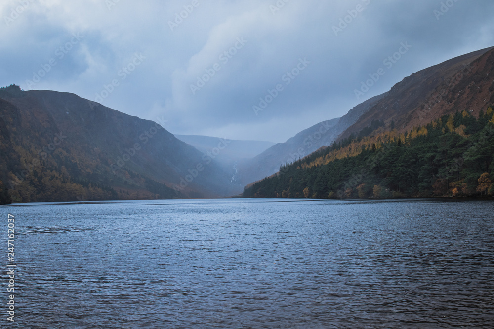 Moody picture of Upper Lake in Glendlaough Wicklow Ireland Moody picture of Upper Lake in Glendlaough Wicklow Ireland