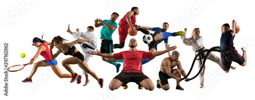 Huge multi sports collage taekwondo, tennis, soccer, basketball, football © Andrey Burmakin