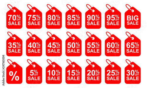 OFF Sale Discount Banner. Sale discount icons. Special offer price signs. Discount Tag Isolated Vector Illustration.