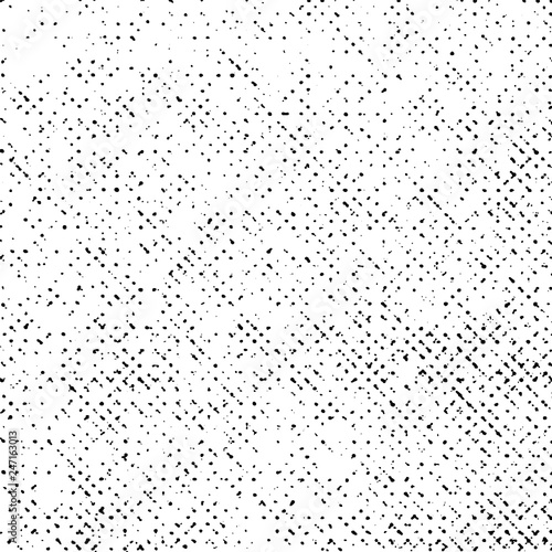 Grunge Texture on White Background, Black Abstract Dotted Vector, Halftone Grungy Design