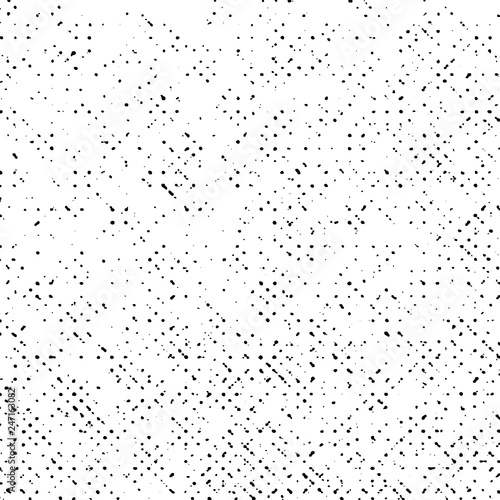 Grunge Texture on White Background, Black Abstract Dotted Vector, Halftone Overlay Monochrome