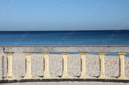 Promenade and beach of traditional seaside resort of Sousse  Tunisia