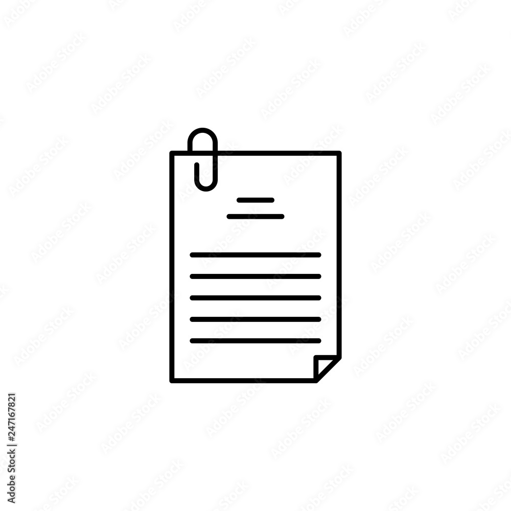 file, document, paperclip icon. Element of education illustration. Signs and symbols can be used for web, logo, mobile app, UI, UX file, document, paperclip icon. Element of education illustration. Signs and symbols can be used for web, logo, mobile app, UI, UX