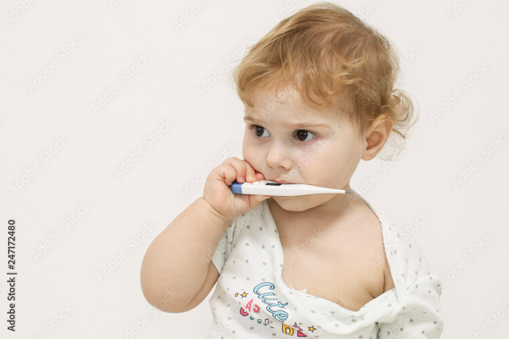 little girl with thermometer little girl with thermometer
