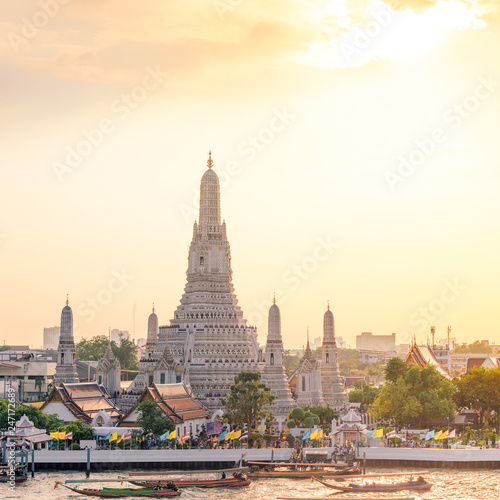 The most beautiful Viewpoint Wat Arun Buddhist temple in Bangkok  Thailand 