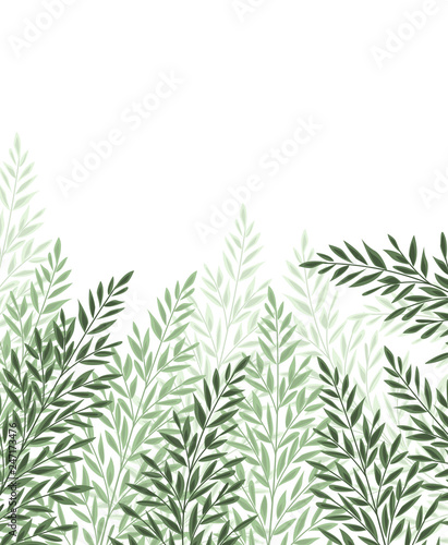 Vector illustration Natural background with green leaves. Fresh green leaves