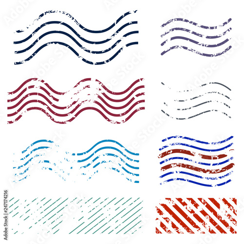 Vector Set of Color Abstract Postage Stamps.