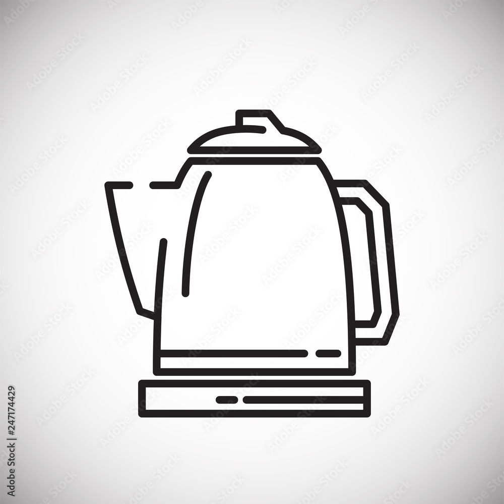Kettle outline icon on white background for graphic and web design, Modern simple vector sign. Internet concept. Trendy symbol for website design web button or mobile app Kettle outline icon on white background for graphic and web design, Modern simple vector sign. Internet concept. Trendy symbol for website design web button or mobile app