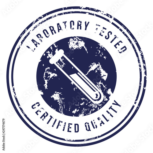Vector Blue Stamp with Text - Laboratory Tested, Certified Quality