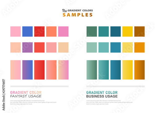 Abstract color theme gradient samples for usage.