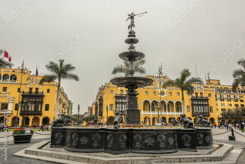 Fountain Plaza de Armas Lima Peru 