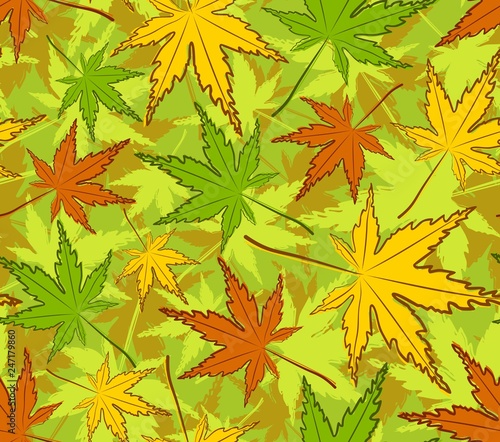 Seamless background with maple leaves.