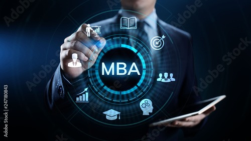MBA Master of business administration Education concept. photo