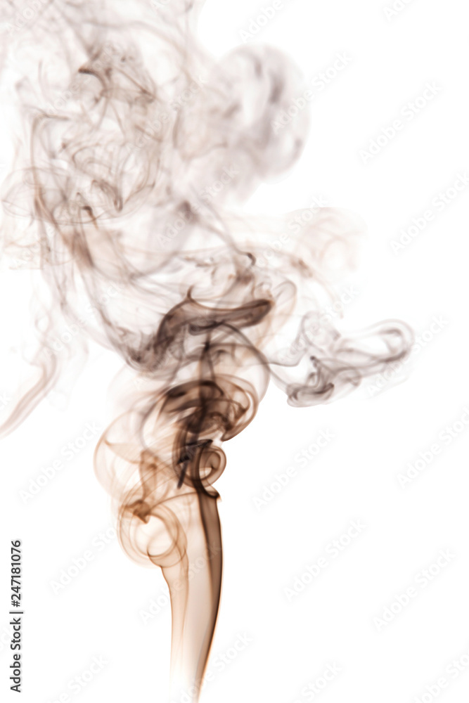 Brown smoke on white background Brown smoke on white background