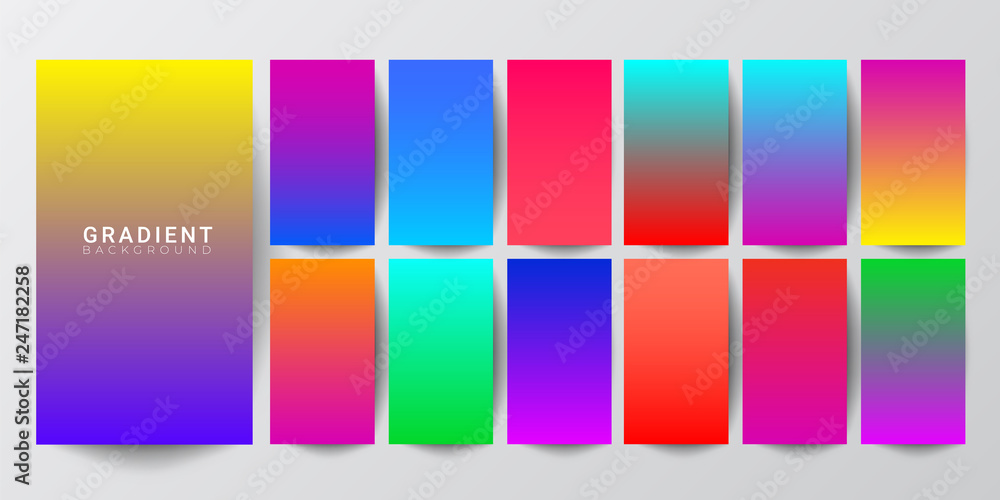 Naklejka premium Modern screen color gradients. Vector design for mobile app