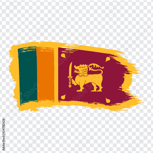 Flag Sri Lanka from brush strokes.  Flag Sri Lanka on transparent background for your web site design, logo, app, UI. Stock vector. Vector illustration EPS10.