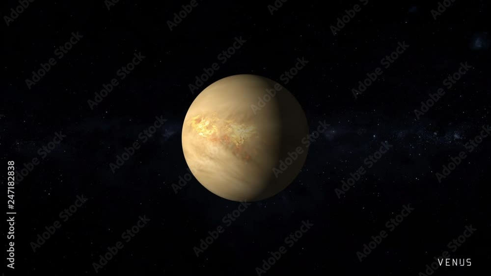 Venus is the second planet from the Sun, with stars of the milky way galaxy on background Venus is the second planet from the Sun, with stars of the milky way galaxy on background