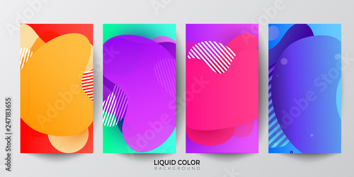 Gradient liquid gradient color abstract geometric shapes background. Design vector for design for mobile