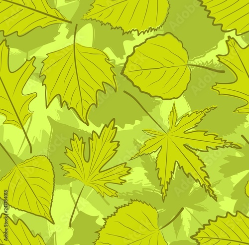 Seamless background with leaves.