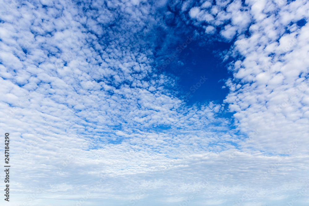 Fototapeta premium blue sky background with tiny clouds