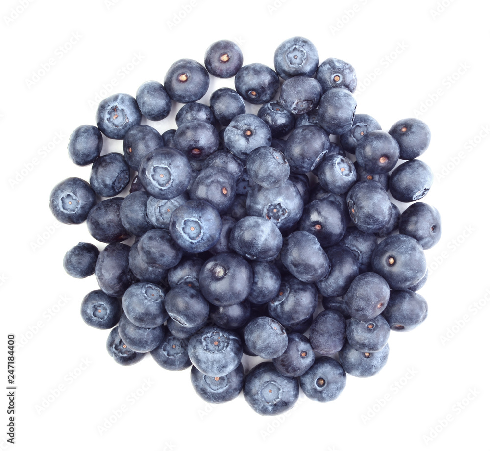 Blueberries isolated on white background