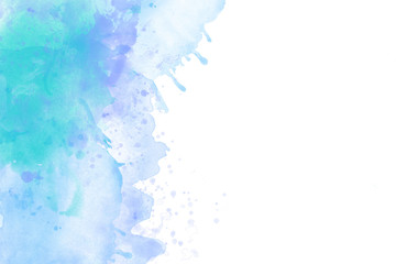 Light Blue watercolor backround isolated on white