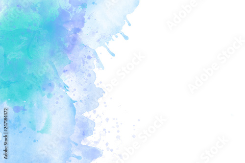 Obraz na płótnie Light Blue watercolor backround isolated on white w salonie