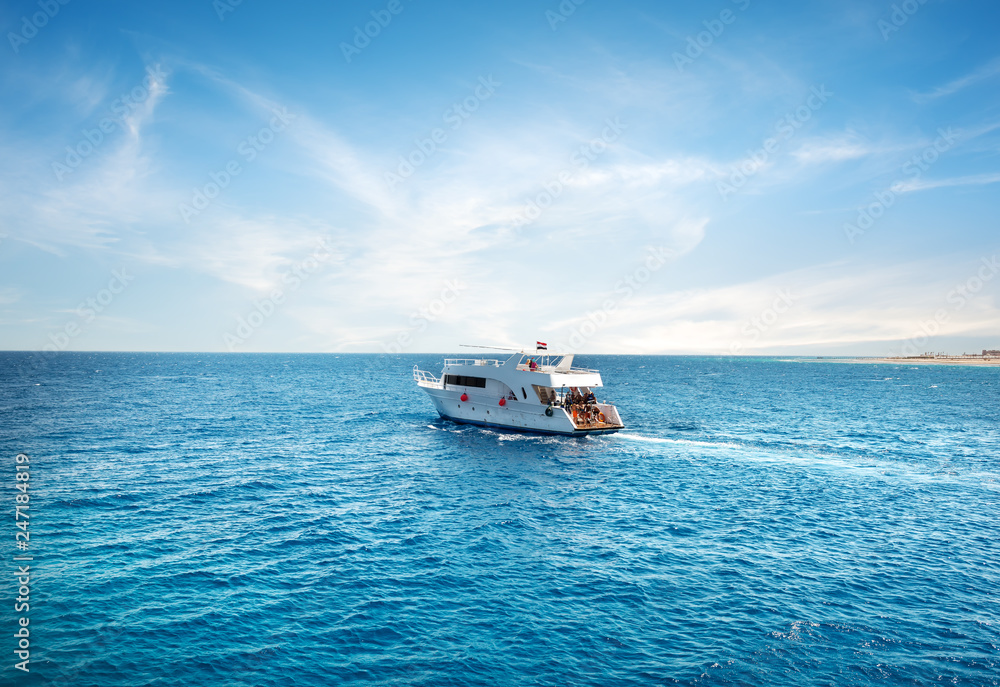 Pleasure boat in Sea