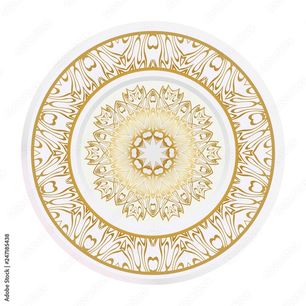 decorative plates for interior design. Tribal ethnic ornament with mandala. Vector illustration.