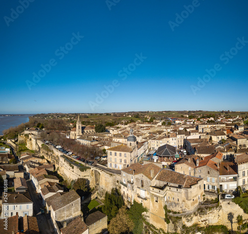 Aerial view, Bourg sur Gironde, site in Gironde, Aquitaine