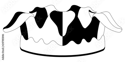 Isolated harlequin hat silhouette