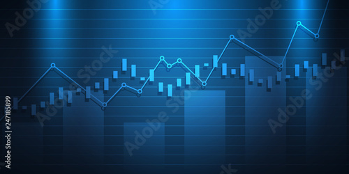 Business candle stick graph chart of stock market investment trading, Bullish point, Bearish point for business and financial concepts, reports and investment. Vector illustration