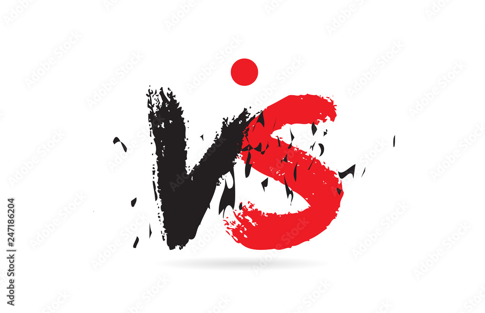 Fototapeta premium alphabet letter combination VS V S with grunge texture logo