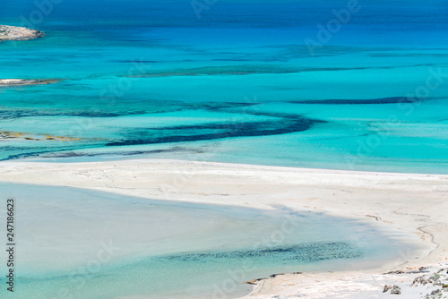 Abstract aerial view of an exotic lagoon with turquoise pristine water